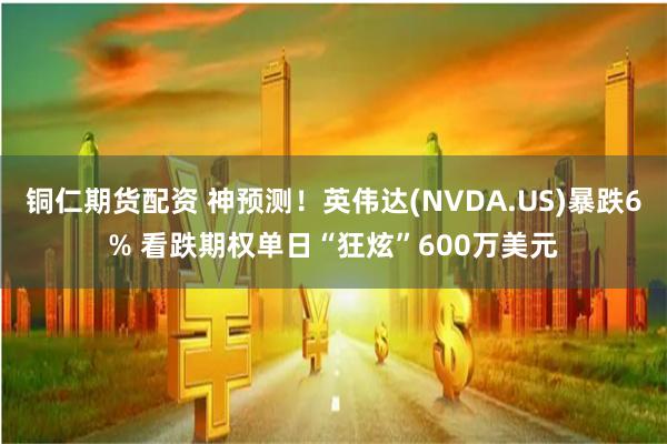 铜仁期货配资 神预测！英伟达(NVDA.US)暴跌6% 看跌期权单日“狂炫”600万美元